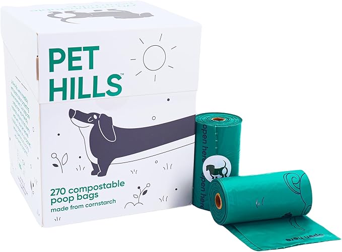 Heavy Duty Compostable Dog Poop Bags – 270 Count, 25% Thicker, Leakproof & Unscented Refills, Fits All Dispensers, Plant-Based, TÜV OK Compost HOME Certified