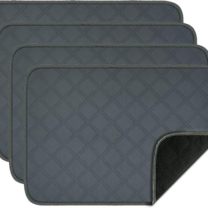RIOUSSI Washable Pee Pads for Dogs, Reusable, Absorbent, Leakproof, Non Slip Pet Puppy Pads for Potty Training. Dark Gray, 18x24 Inch(4pack)
