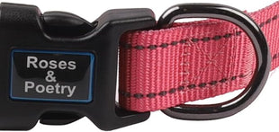 Roses&Poetry Medium Dog Collar, Pink Gradient, Reflective, Adjustable, Durable Polyester, Suitable for Medium Dogs