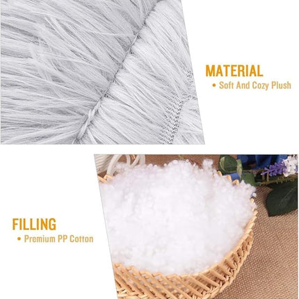 Large Cat Beds for Indoor Cats - Dog Bed Washable 24 inches for Small Medium Dogs, Anti Anxiety Round Fluffy Plush Faux Fur Cat Bed, (Large 24" L x 24" W)