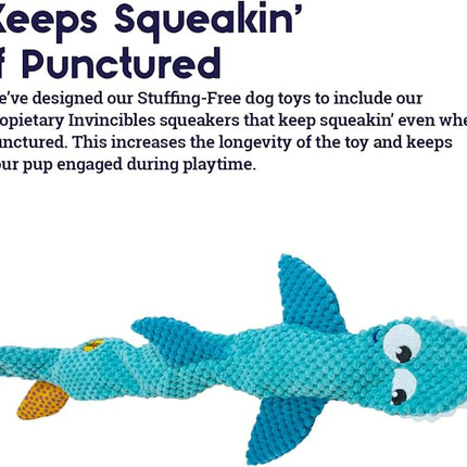 Petstages Stuffing-Free Floppy Shark Plush Dog Toy, Large