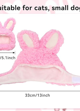 Cat Bunny Rabbit Ears Hat Costumes, Rabbit Ears for Dogs Party Costume Easter, Pet Accessory Cute Headwear, Easter Pet Costume for Cats Small Dogs Puppy (Pink)