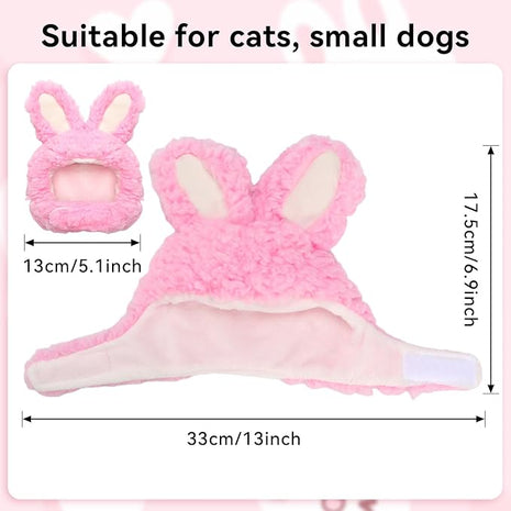 Cat Bunny Rabbit Ears Hat Costumes, Rabbit Ears for Dogs Party Costume Easter, Pet Accessory Cute Headwear, Easter Pet Costume for Cats Small Dogs Puppy (Pink)