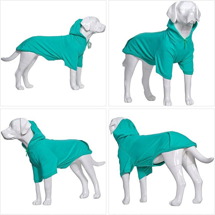 Lovelonglong Blank Basic Hoodie Sweatshirt for Dogs 100% Cotton Fits Small Medium Dachshund Large Dog Turquoise XXL