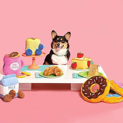 ZippyPaws Burrow Replacement Miniz - Interactive Dog & Puppy Toys for Boredom, Stimulating Pet Products to Keep Them Busy, Plush Refills for Hide & Seek Puzzle, Squeaky Toy for Enrichment - Cookies