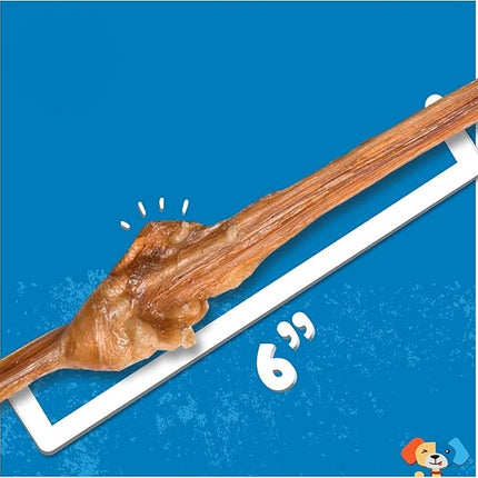 Jack&Pup 6 Inch Bladder Bully Sticks for Small Dogs (5 Pack) Single Ingredient Dog Treats, Puppy Chew Sticks