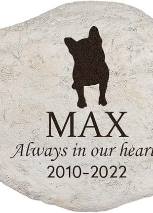 Custom Dog Memorial Stone by Waterproof Resin, Laser Engraved Dog Grave Marker, Weather Resistant
