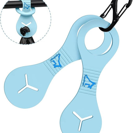 PuppyDoggy Dog Poop Bag Holder for Leash Waste Bag Carrier Dog Poop Bag Dispenser for Walking Running Bicycle Accessory 2 pieces (Blue)