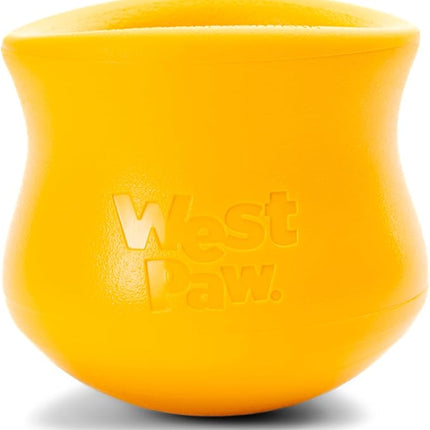 WEST PAW Toppl Durable Dog Treat Puzzle Toy for Large Dogs- Engaging Interactive Chew Toy for Mental Stimulation, Slow Feeding- One and Quarter Cup Capacity - Sunflower Yellow, XL