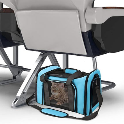 Large Cat Carriers Dog Carrier Pet Carrier for Large Cats Dogs Puppies up to 25Lbs, Big Dog Carrier Soft Sided, Collapsible Travel Puppy Carrier - Large - Blue