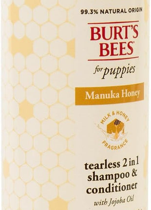Burt’s Bees Manuka Honey Tearless 2 in 1 Shampoo and Conditioner for Puppies with Jojoba Oil, 16 Fl Oz