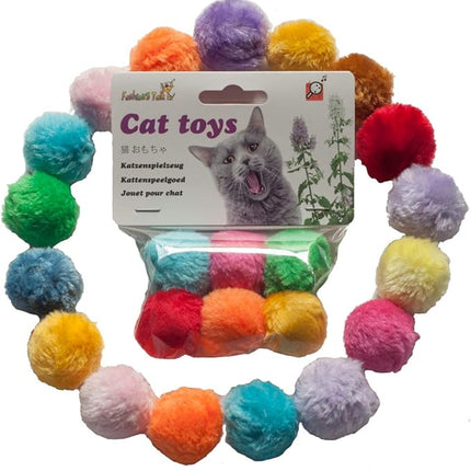 Fashion's Talk Cat Toys Furry Rattle Ball for Kitty 6 Pack