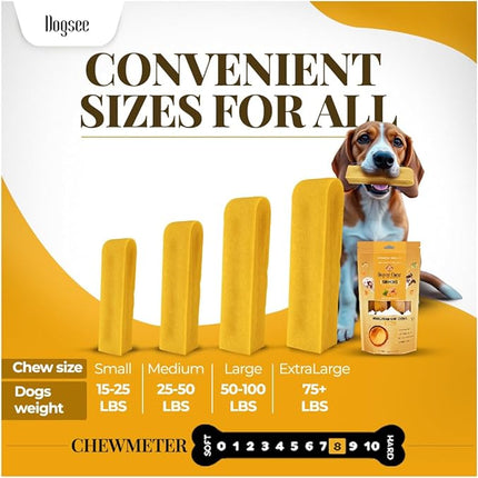 Dogsee Himalayan Yak Cheese with Turmeric 1lb (Small - 13 Pieces) | Rawhide-Free Treats for Small Dogs | Supports Joint Health | Improves Dental Health