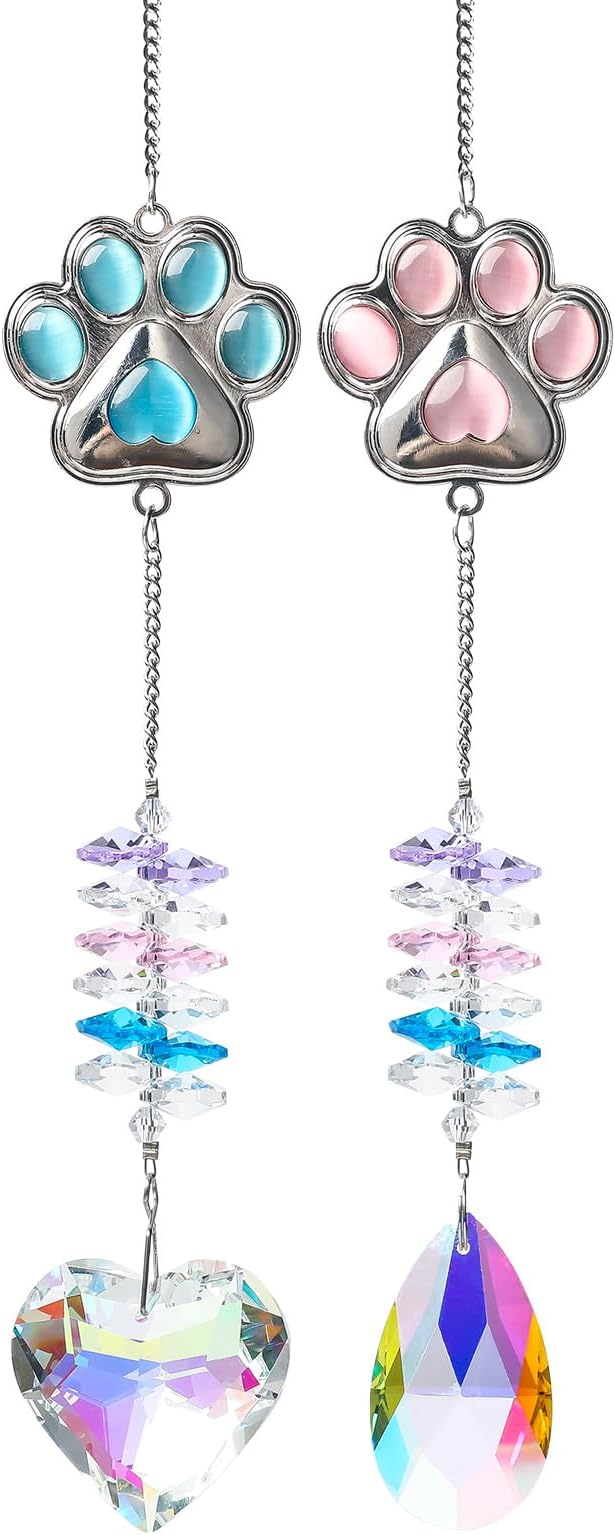 Pet Memorial Suncatcher,Dog Memorial Gifts for Loss of Dog,Cats Remembrance,Pet Loss Sympathy Gift,Bereavement Gifts(Pink)