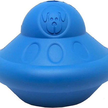 SodaPup Spotnik Flying Saucer - Durable Dog Treat Dispenser & Chew Toy Made in USA from Non-Toxic, Pet Safe, Food Safe Natural Rubber for Mental Stimulation, Problem Chewing, Calming Nerves, & More