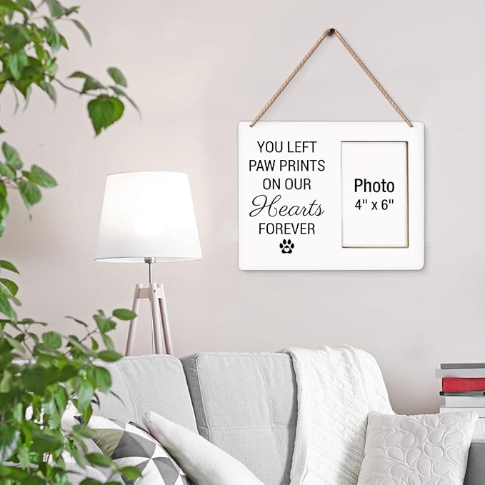 Pet Memorial Gift Picture Frame, Dog Memorial Gifts for Loss of Dog, Sympathy Gifts for Dogs, Cat Pet Bereavement Remembrance Gift Wood Photo Frames, 4 x 6 Inch Photo