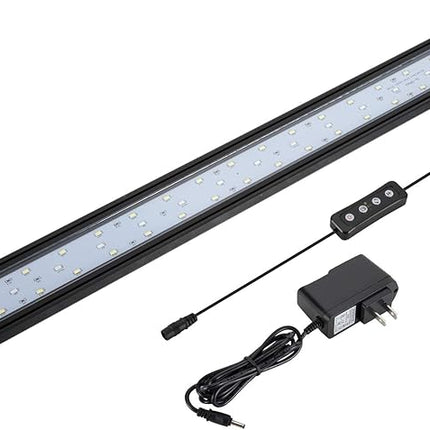 hygger 16W Full Spectrum Aquarium Light with Aluminum Alloy Shell Extendable Brackets, White Blue Red LEDs, External Controller, for Freshwater Fish Tank (24-30 inch)