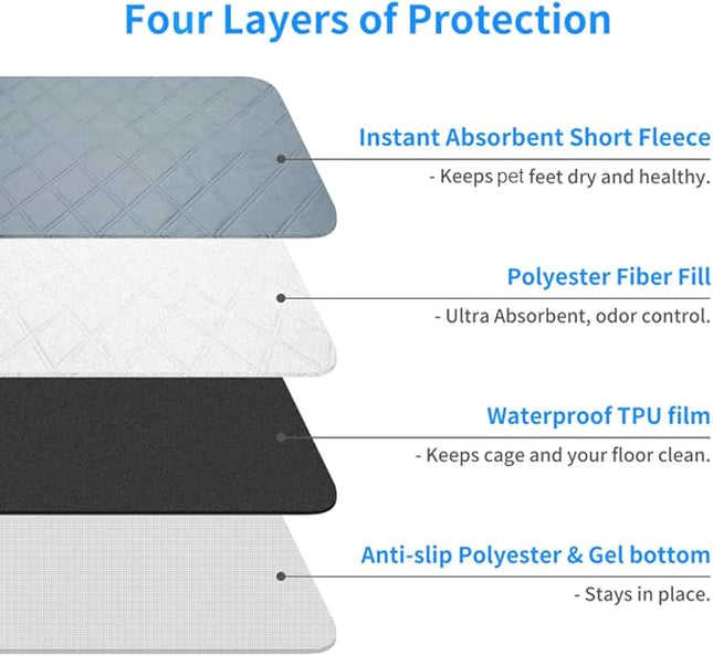 RIOUSSI Washable Pee Pads for Dogs, Reusable, Absorbent, Leakproof, Non Slip Pet Puppy Pads for Potty Training. Light Gray, 31x36 Inch(2pack)