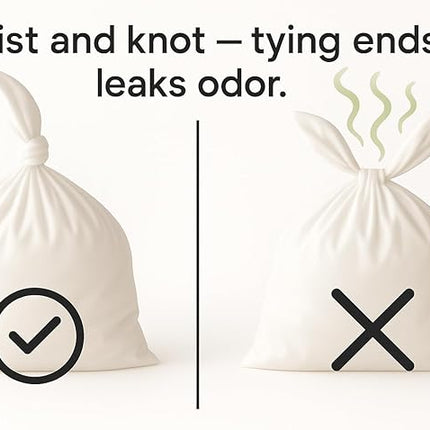 BOS Amazing Odor Sealing Disposable Bags, for Pet Waste (for small dogs) or Any Sanitary Product Disposal - Durable and Unscented[Size: XXS, Color: White] (200 count, Pack of 1) (200 Bags)