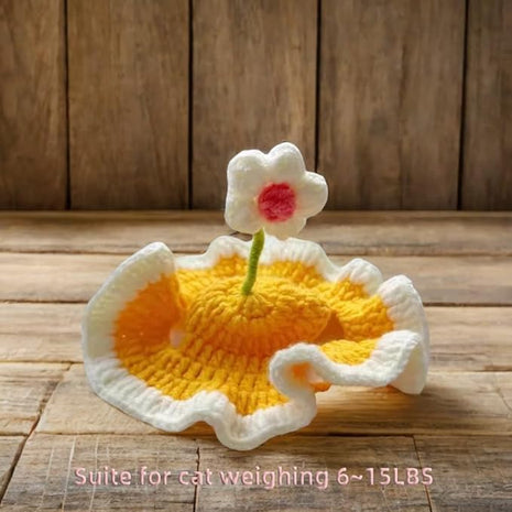 Cat Part Hat with Ear Holes and Adjustable tie, Soft Polyester, Washable| Cute Flower Party Hat for Cats 4–16 lbs, Holiday & Photo Outfit