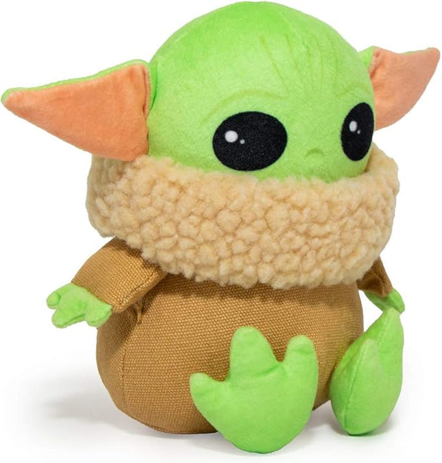 Buckle-Down Dog Toy, Mandalorian, Plush Squeaker Star Wars The Child Sitting Pose, Baby yoda, 8" x 8" (DTPT-SWBIF) for All Breed Sizes