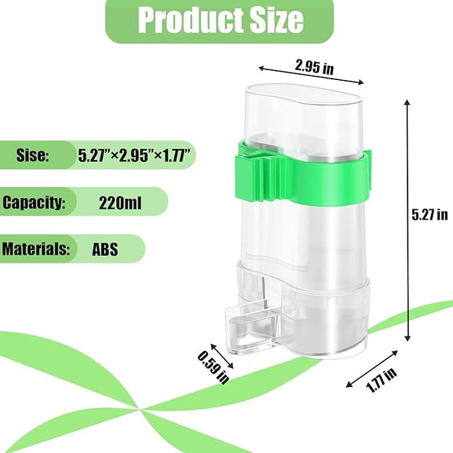 CLPOAWC Bird Water Dispenser, Bird Cage Feeder, Parakeet Cage Accessories, 2 Pcs Automatic Bird Water Feeder for Budgies Cockatiel Lovebird Canary Finch, clear