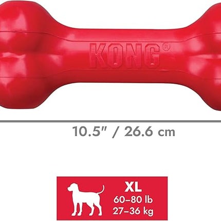 KONG Goodie Bone - Classic Durable Natural Rubber Dog Bone, Supports Mental Engagement - Treat Dispensing - Red - for Extra Large Dogs