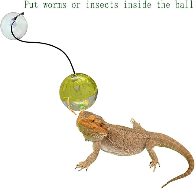 6 Pack Bearded Dragon Toys Balls Bell,Bearded Dragon Accessories,Fit for Lizard Small Reptile Habitat Terrarium Tank