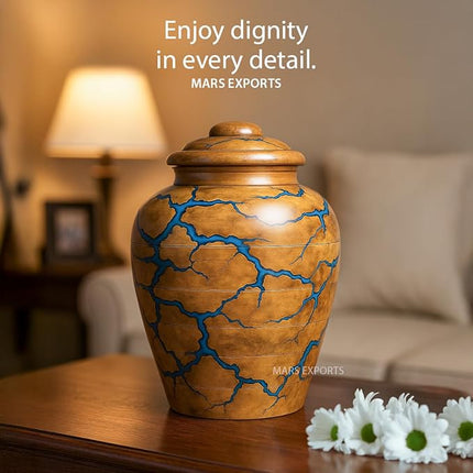 Handcrafted Decoarative Wooden Urn for Human Ashes Adult Male Female, Wooden Urn Box for Pets, Memorial Urn, Funeral Cremation Urn Jar Wooden (Extra Large)