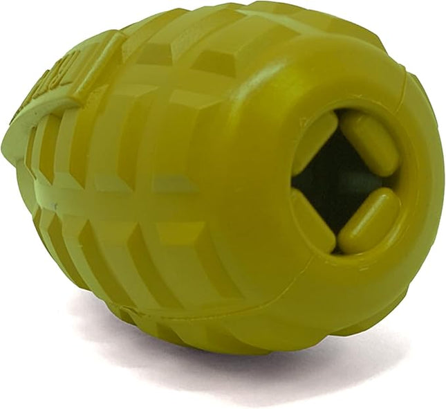 SodaPup USA-K9 Grenade – Durable Dog Treat Dispenser and Chew Toy Made in USA from Non-Toxic, Pet Safe, Food Safe Natural Rubber Material for Mental Stimulation, Problem Chewing, Calming Nerves & More