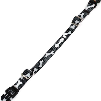 Extreme Dog Fence Replacement Containment and Training Collar Strap for Most Underground Electric Dog Fence Brands - Black Bones (Medium: 13" - 18" x 3/4")