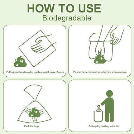 Strong Green Leak Proof Waste Bag for Dogs-270 Large Poop Bags,Biodegradable Dog Poo Bags with Corn Starch Blended Compostable Bag