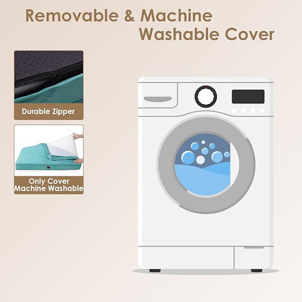 EHEYCIGA Orthopedic XL Dog Beds for Extra Large Dogs with Removable Washable Cover, Turquoise Blue, 44x32