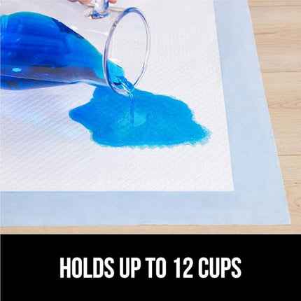 Gorilla Guard Disposable Puppy Pads, 5 Layer Pee Pads for Dogs, Absorbent Diaper Changing Pad, Dog Potty Training Supplies, Quick Dry Pet Housebreaking Essentials for Puppies, 50 Count 28x34 in