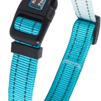 Roses&Poetry Dog Collars for Medium Dogs, Adjustable Durable Pet Collars for Small Medium Large Dogs (Teal-M)