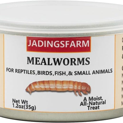 6 Pack Canned Mealworms for Reptiles, Fish, Birds and Small Animals, Meal Worms, Healthy High Protein Treat, Reptile Bird Fish Food 7.2 Ounces Total