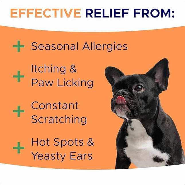 Dog Allergy Relief Chews — Anti-Itch Skin & Coat Supplement: No Fillers, Just Flavor - Itchy Skin Relief Treatment w/Omega 3 Fish Oil - Itching&Paw Licking - 360Ct (BBQ Chicken)