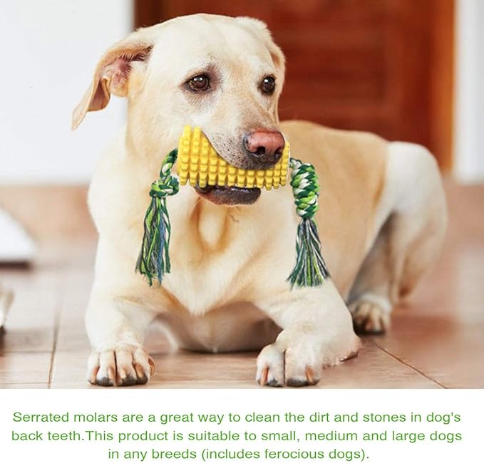 Dog Chew Toys, Puppy Toothbrush Clean Teeth Interactive Corn Toys, Dog Toys Aggressive Chewers Medium Large Breed