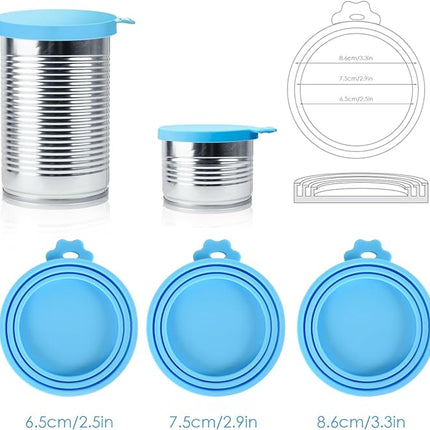 6 Pack Pet Food Can Covers Lids Universal Safe/Silicone Dog&Cat Food Can Lid Covers (green+blue+orange+pink+red+yellow)