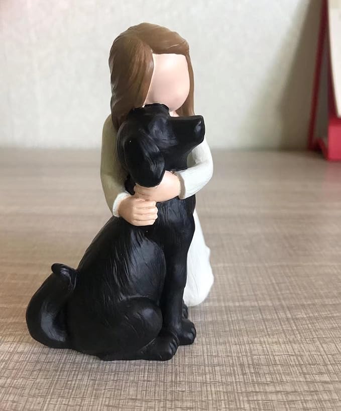 Bingo Castle Black Dog Angel Figurines, Angel Dog Friendship Memorials for Dog Lovers