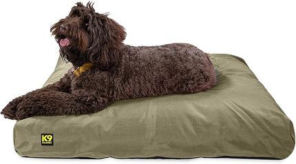 K9 Ballistics Tough Rectangle Pillow Dog Bed - Removable Cover, Washable, Durable & Water Resistant Dog Bed - Large, Sage Green
