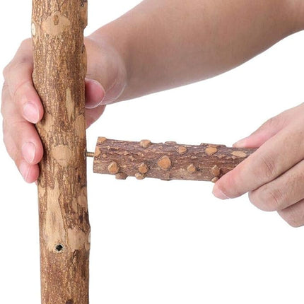 Bird Perch Nature Wood Stand for 3-4pcs Small Medium Parrots (M)