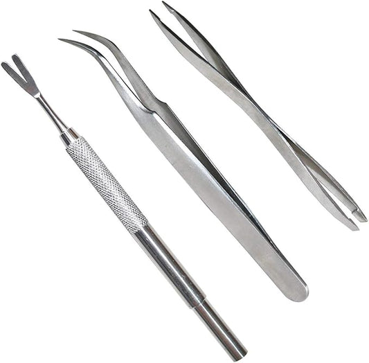 3 Pack Tick Remover Tool Set Stainless Steel Tick Remover Kit for Cats and Dogs