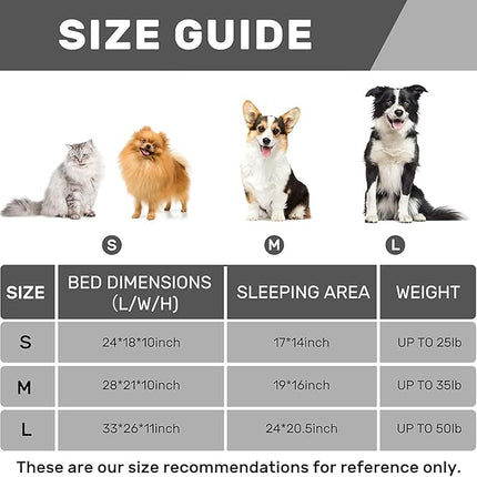 Hollypet Fluffy Plush Pet Cat Couch Soft Calming Pet Sofa Beds for Medium Small Cats and Dogs, White