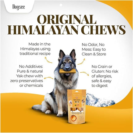 Dogsee Himalayan Yak Chews with Turmeric/Curcumin 3lb (XL - 9 Bars) | for Large Dogs | Dog Treats for Large Dogs | Help Alleviate Joint Pain | Rawhide-Free | Anti Inflamatory