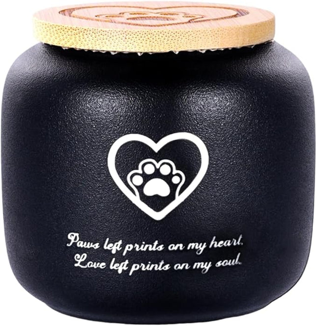 HappyTails Ceramic Pet Ash Urn for Small/Medium Cats & Dogs, Funeral Cremation Urn, Memorial Keepsake Decorative Urns