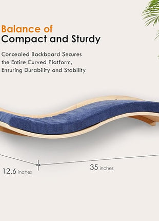 Cat Wall Shelves for Large Cats - Wall Mounted Furniture with Comfortable Cushion, Perfect Perch and Bed for Multi-Cat Households - 35 inch Wavy Shelf for Climbing, Playing, Resting, and Lounging