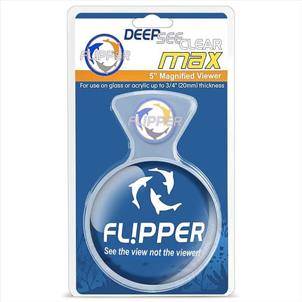 Flipper DeepSee 5" Magnetic Aquarium Viewer – Optical-Grade Magnifying Lens for Glass & Acrylic Tanks up to 5/8" Thick – Hands-Free Underwater Viewing for Fish, Corals & Aquarium Photography – Clear