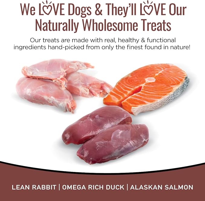 Smart Cookie Jerky Dog Treats - 3 Flavor Variety Pack - Rabbit, Salmon & Duck Jerky - Training Treats for Dogs, Puppies with Allergies, Sensitive Stomachs - Grain Free, Made in USA - 3oz