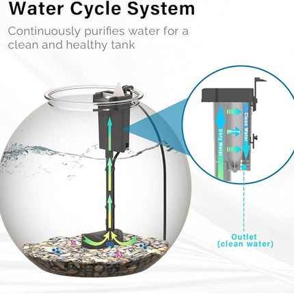 3-Gallon Aquarium Starter Kit, Ideal for Betta Fish and Other Tropical Fish, Includes Power Filter, LED Light, Hood, and Illustrated User Set Up Guide, Impact-Resistant Plastic